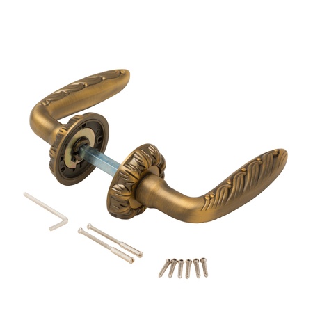 Door Knob assembly on White Backgroundの写真素材
