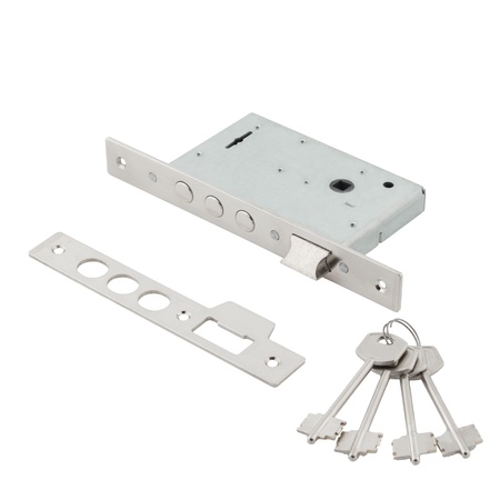 Door lock assembly on White Backgroundの写真素材