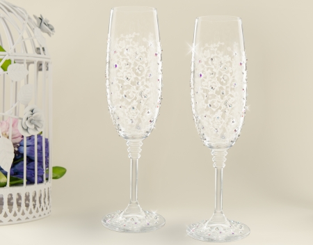 Fancy wedding gobletsの写真素材