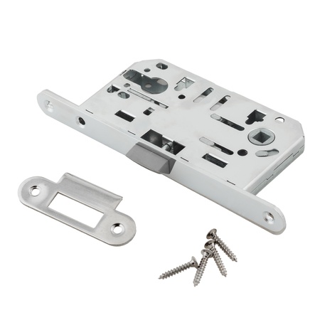 Door lock assembly with bolts on White Backgroundの写真素材