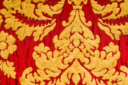 Floral pattern fabric background shot with macro lensの写真素材