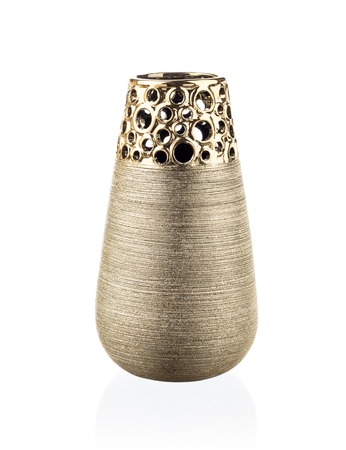 Modern chineese vase isolated on whiteの写真素材