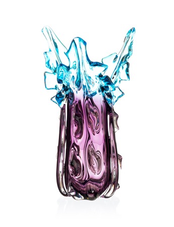 Modern chineese vase isolated on whiteの写真素材
