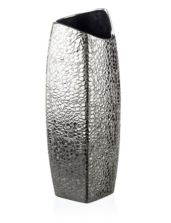 Modern chineese vase isolated on whiteの写真素材
