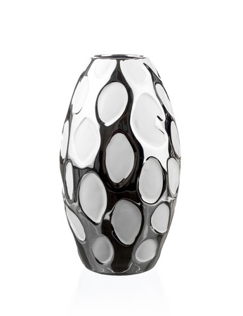 Modern chineese vase isolated on whiteの写真素材