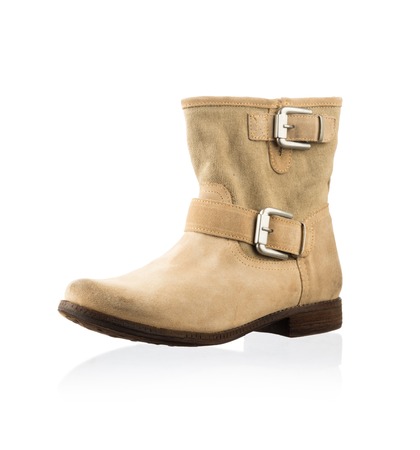 Modern fashionable women winter boot shot in studioの写真素材