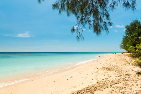 Serene tropical beach of Gili Trawangan, Indonesiaの写真素材
