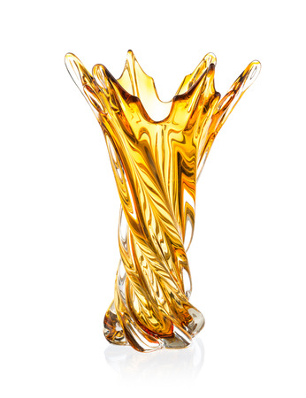 Modern chineese vase isolated on whiteの写真素材