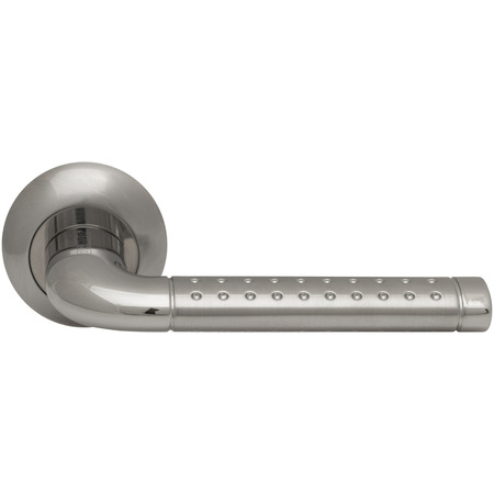 Classic door handle side view isolated on whiteの写真素材