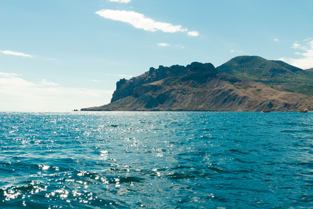 Karadag mountain in Crimea. View from the seaの写真素材