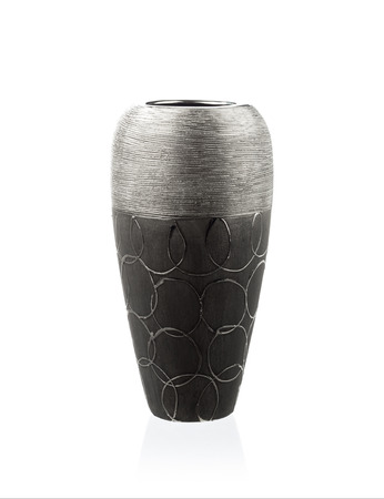 Modern chineese vase isolated on whiteの写真素材