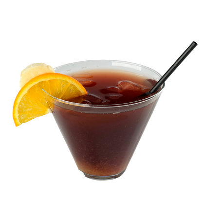Tasty cocktail with lemon in glass isolated on white backgroundの写真素材
