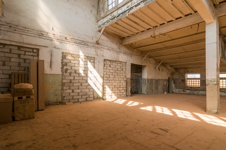Empty warehouse office or commercial area, industrial backgroundの写真素材
