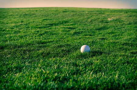 African golf course at sunset on a warm dayの写真素材