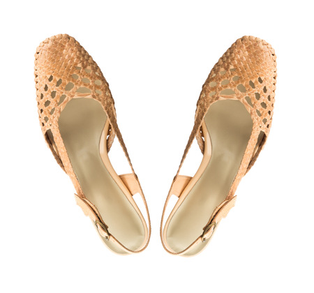 Modern fashionable women shoe shot in studio view from aboveの写真素材