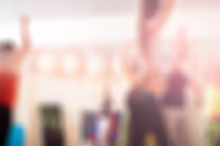Blur background  Dance class for women at fitness centreの写真素材