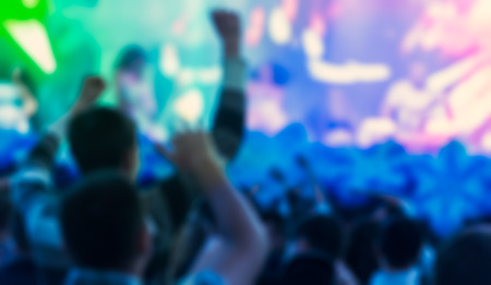 Blur background of people hanging out at the concertの写真素材