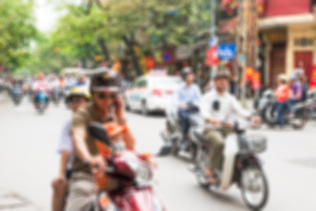 Hanoi central square blurred background with bokehの写真素材