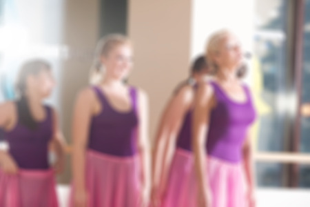 Dance class for women at fitness centre abstract blur backgroundの写真素材