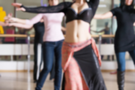 Dance class for women at fitness centre abstract blur backgroundの写真素材