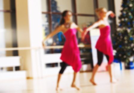 Dance class for women at fitness centre abstract blur backgroundの写真素材