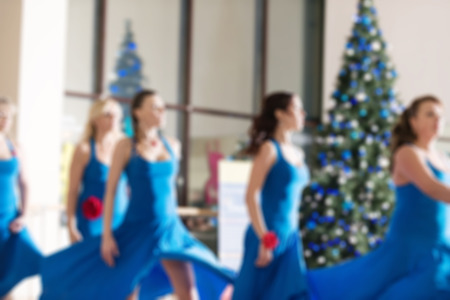 Dance class for women at fitness centre abstract blur backgroundの写真素材