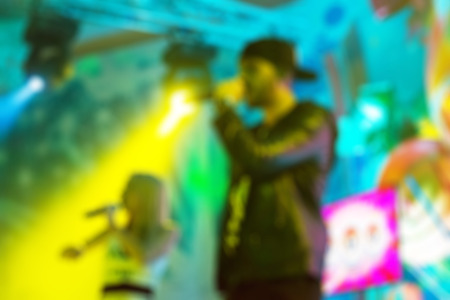 Blur background of artist performing at the big showの写真素材