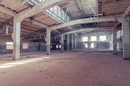 Empty warehouse office or commercial area, industrial backgroundの写真素材