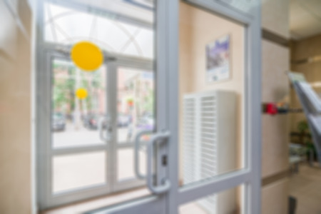 Common generic office building interior blur backgroundの写真素材