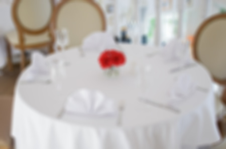 Restaurant abstract blur background with bokeh imageの写真素材