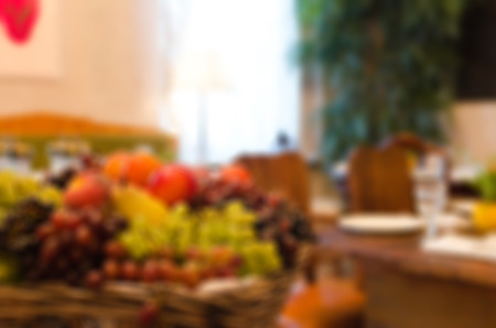 Restaurant abstract blur background with bokeh imageの写真素材