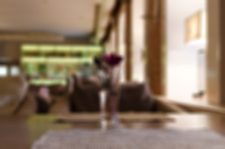 Restaurant abstract blur background with bokeh imageの写真素材