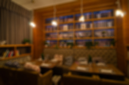 Restaurant abstract blur background with bokeh imageの写真素材