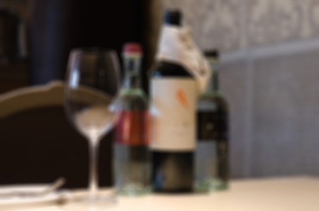 Restaurant abstract blur background with bokeh imageの写真素材