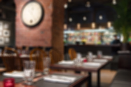 Restaurant abstract blur background with bokeh image
