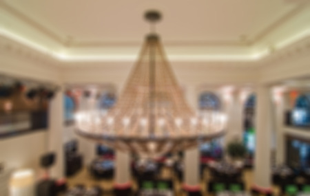 Restaurant abstract blur background with bokeh imageの写真素材