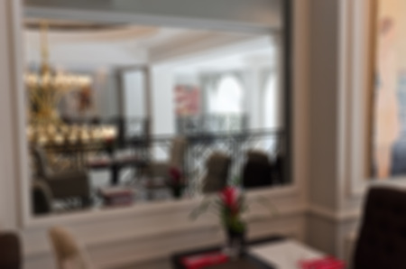 Restaurant abstract blur background with bokeh imageの写真素材