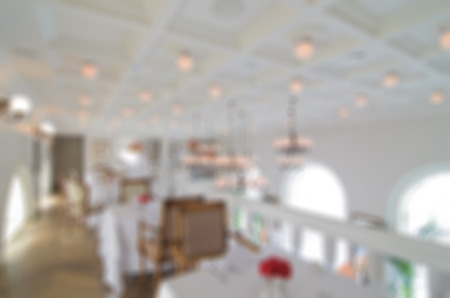 Restaurant abstract blur background with bokeh imageの写真素材