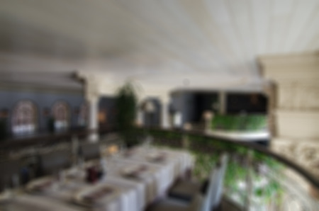 Restaurant abstract blur background with bokeh imageの写真素材