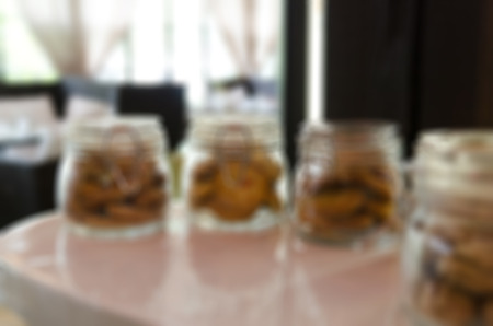 Restaurant abstract blur background with bokeh imageの写真素材