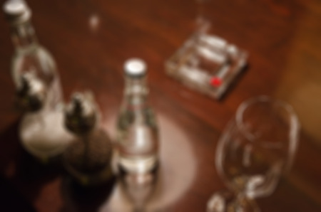 Restaurant table abstract blur backgroundの写真素材