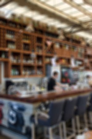Restaurant abstract blur backgroundの写真素材