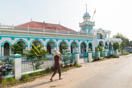 MEKONG DELTA, VIETNAM - April 26, 2014 - Vietnamese mosque. Local muslim community lives together with catholics and hinduistsのeditorial素材
