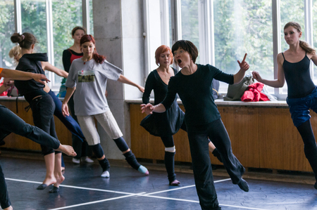 MOSCOW, RUSSIA - August 1, 2008 - Scene of TSEKH International Summer Dance school. Dance teachers from all over the world get to the event to hold classesのeditorial素材