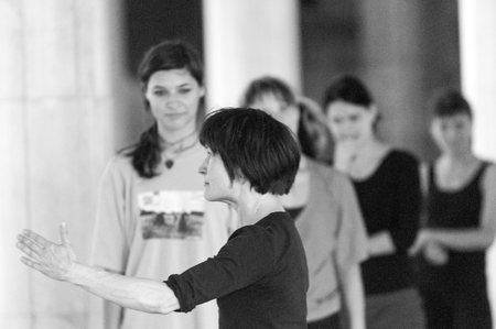MOSCOW, RUSSIA - August 1, 2008 - Scene of TSEKH International Summer Dance school. Dance teachers from all over the world get to the event to hold classesのeditorial素材