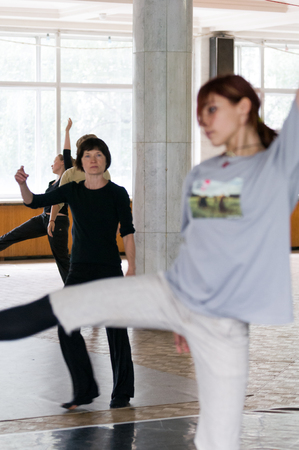MOSCOW, RUSSIA - August 1, 2008 - Scene of TSEKH International Summer Dance school. Dance teachers from all over the world get to the event to hold classesのeditorial素材