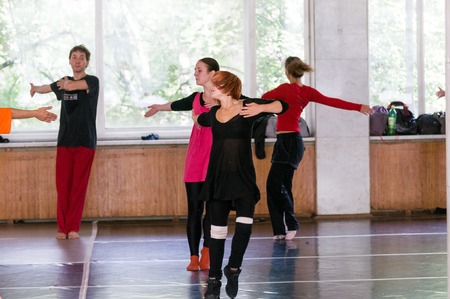 MOSCOW, RUSSIA - August 1, 2008 - Scene of TSEKH International Summer Dance school. Dance teachers...