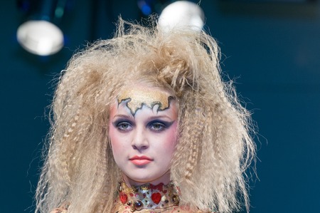 MOSCOW, RUSSIA - October 28, 2009 - Fashion show at Intercharm exhibition public eventのeditorial素材