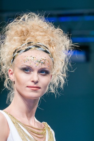 MOSCOW, RUSSIA - October 28, 2009 - Fashion show at Intercharm exhibition public eventのeditorial素材