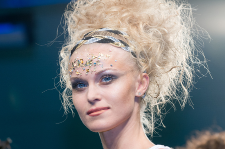 MOSCOW, RUSSIA - October 28, 2009 - Fashion show at Intercharm exhibition public eventのeditorial素材